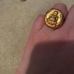 18k Gold Indian Buddha Ring